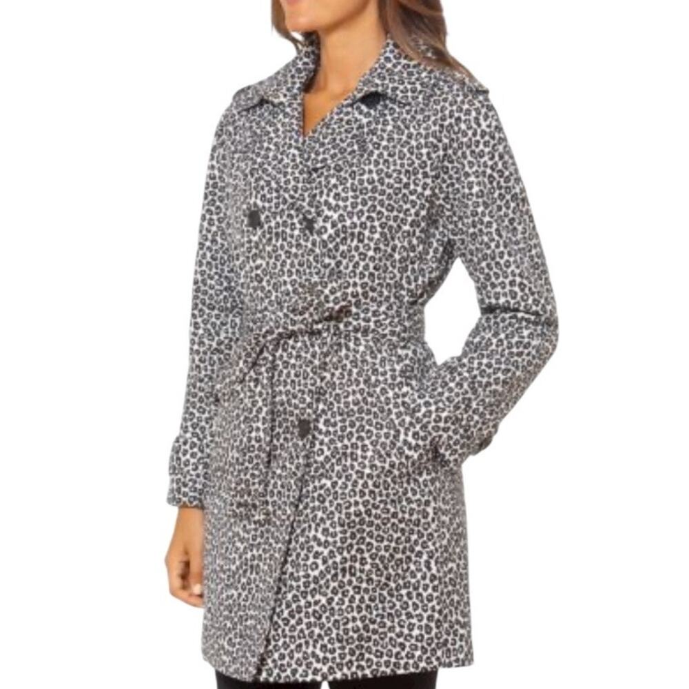 Kate Spade New York Leopard Print Belted Trench Coat Medium